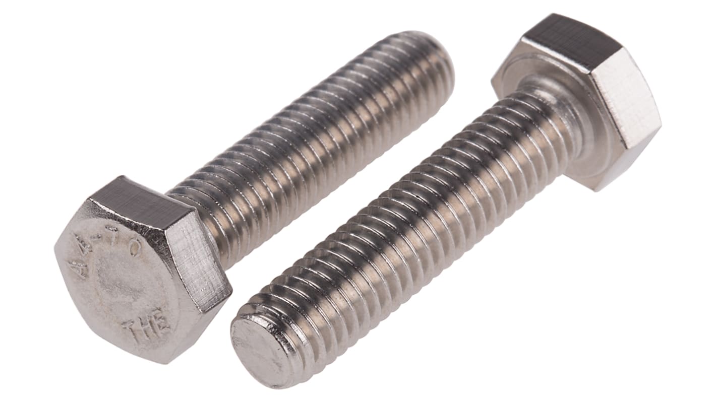 RS PRO Stainless Steel Hex, Hex Bolt, M8 x 35mm