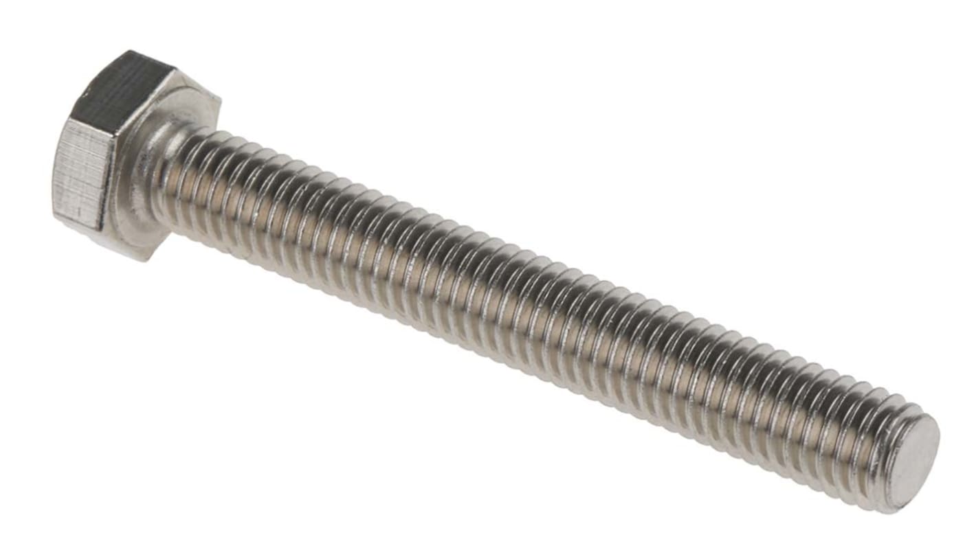 Śruba z łbem sześciokątnym gwint M8 60.0mm skok 1.25mm Stal nierdzewna Sześciokątny RS PRO