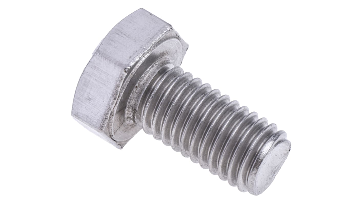 RS PRO Plain Stainless Steel, Hex Bolt, M10 x 20.0mm