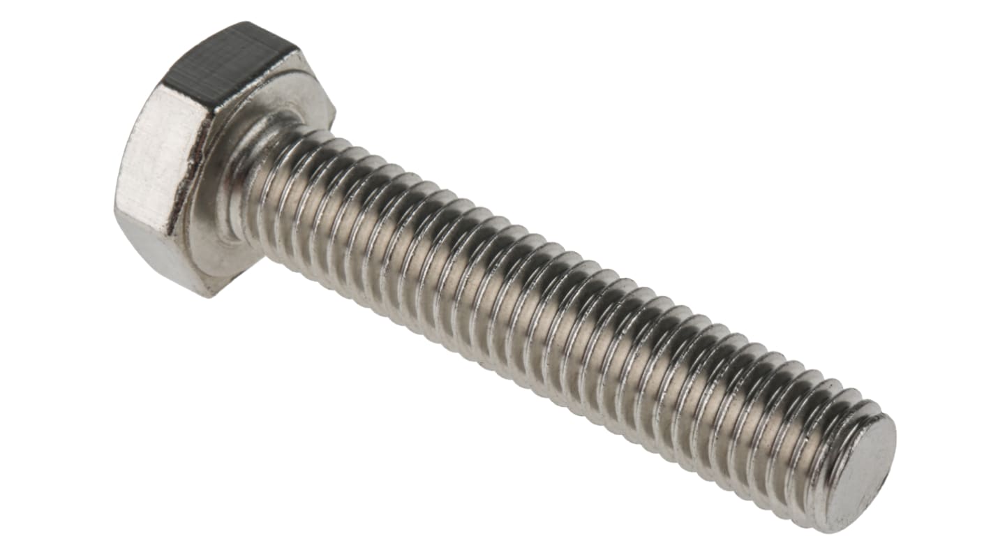 RS PRO Stainless Steel Hex, Hex Bolt, M10 x 50mm