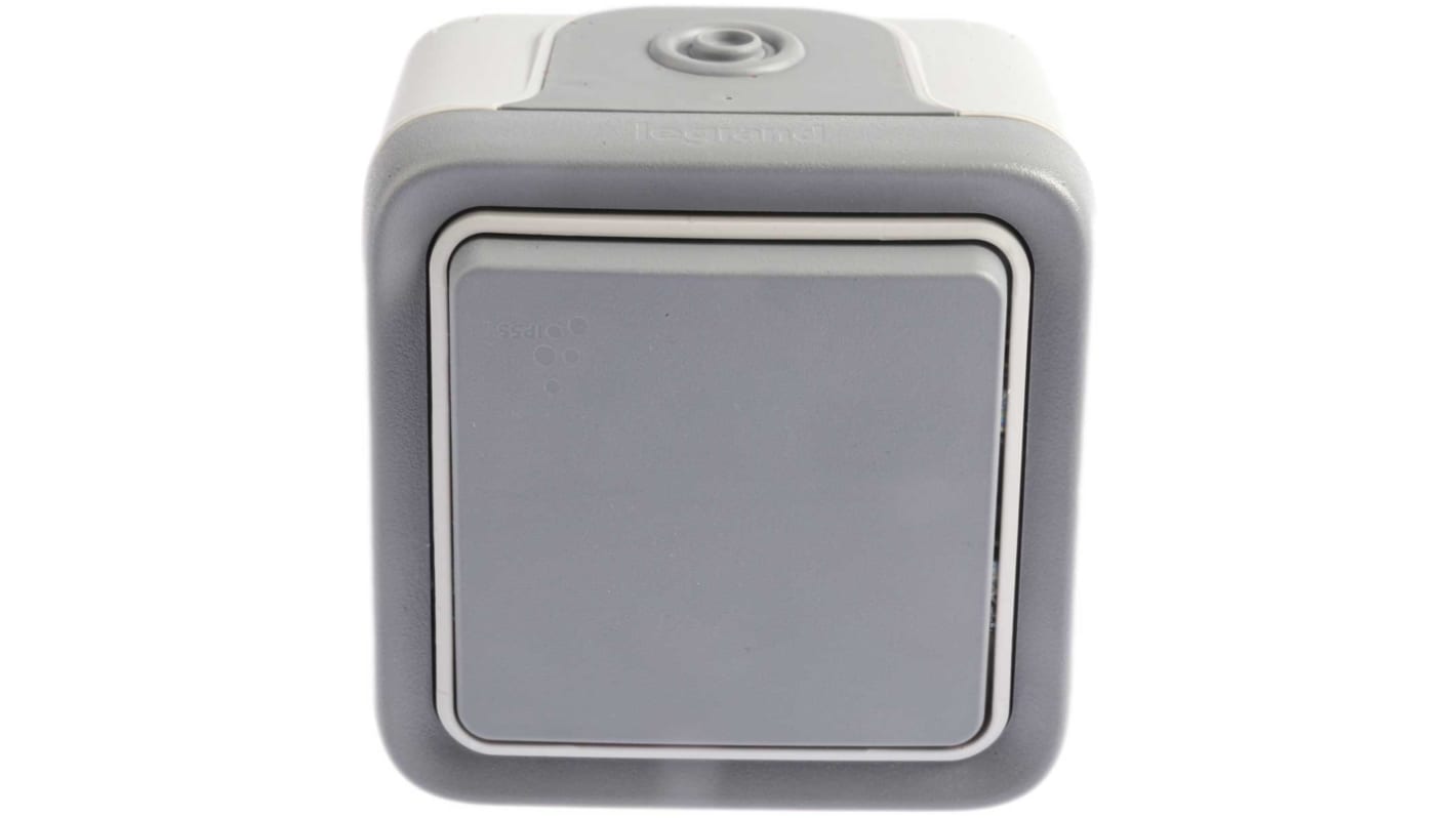 Interruttore luce Legrand serie Plexo, 10A, 250V, Grigio, IP55