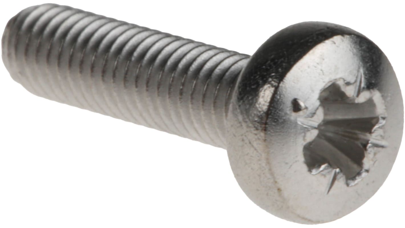Vis à tête Cylindrique Pozi, Acier inoxydable, M3, 12.0mm