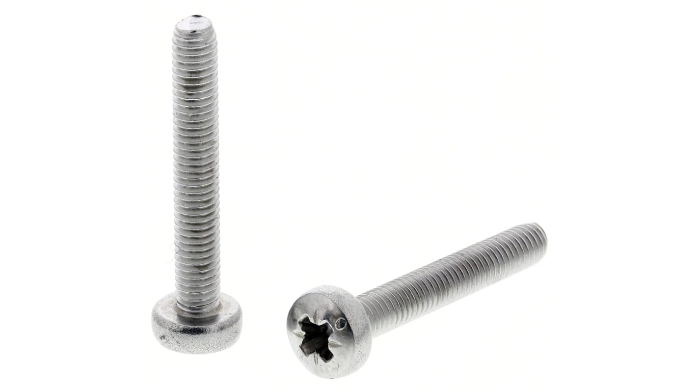 Vis à tête Cylindrique Pozi, Acier inoxydable, M3, 20.0mm