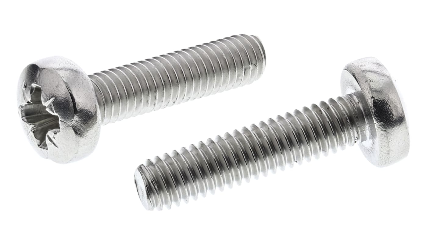 Śruby maszynowe M6 łeb z łbem walcowym soczewkowym Stal nierdzewna długość 25.0mm skok 1.0mm