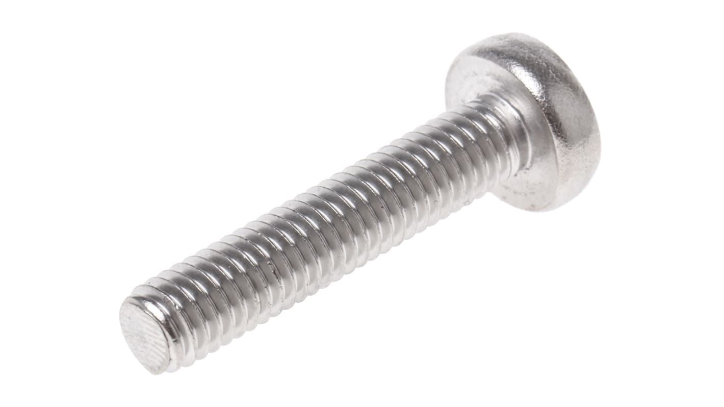 RS PRO Pozi Pan A4 316 Stainless Steel Machine Screws DIN 7985 x 30.0mm