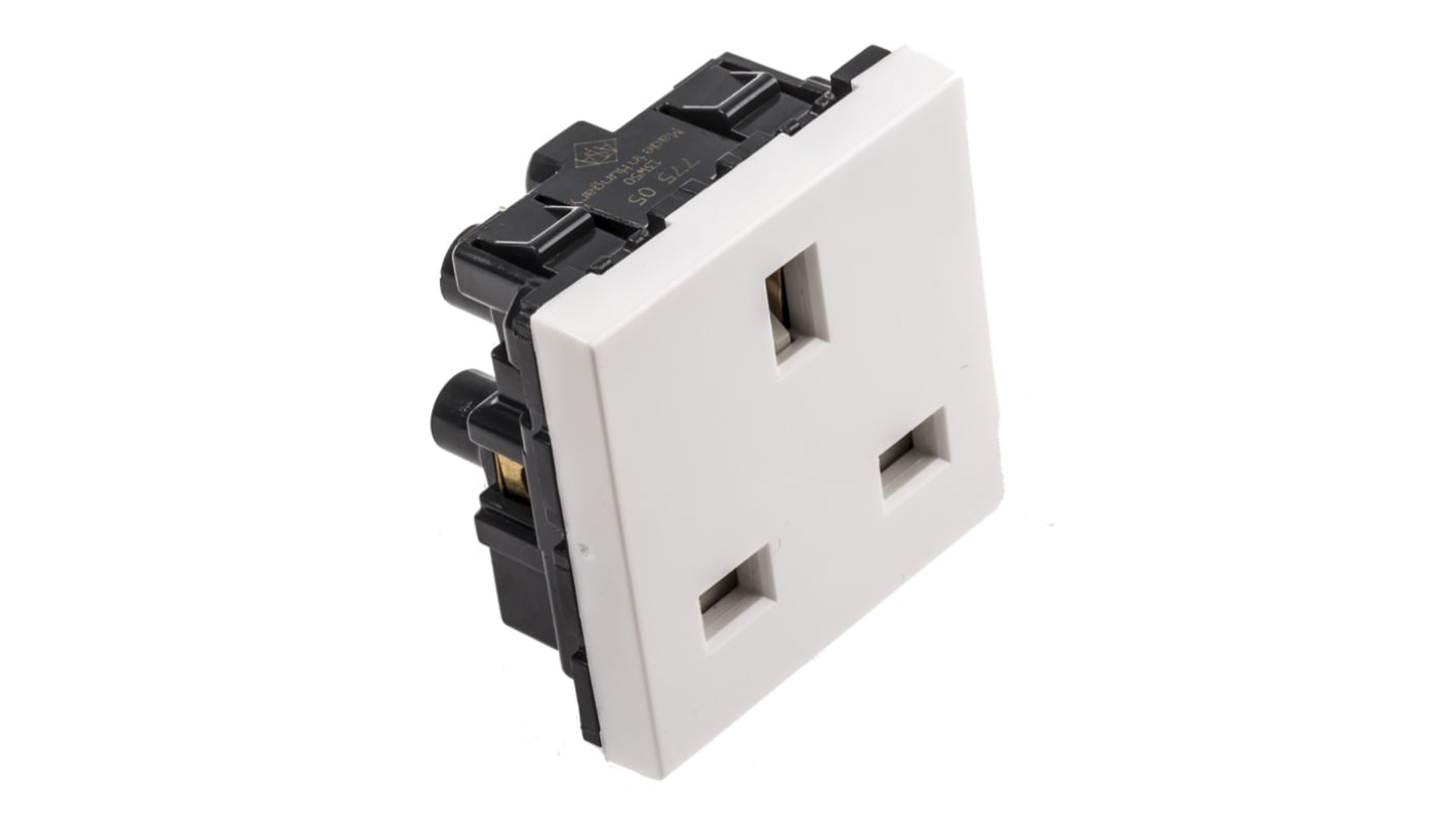 Legrand 英标插座, 1位, 嵌入式安装, 室内使用, 13A, 230 V, 白色, Mosaïc系列
