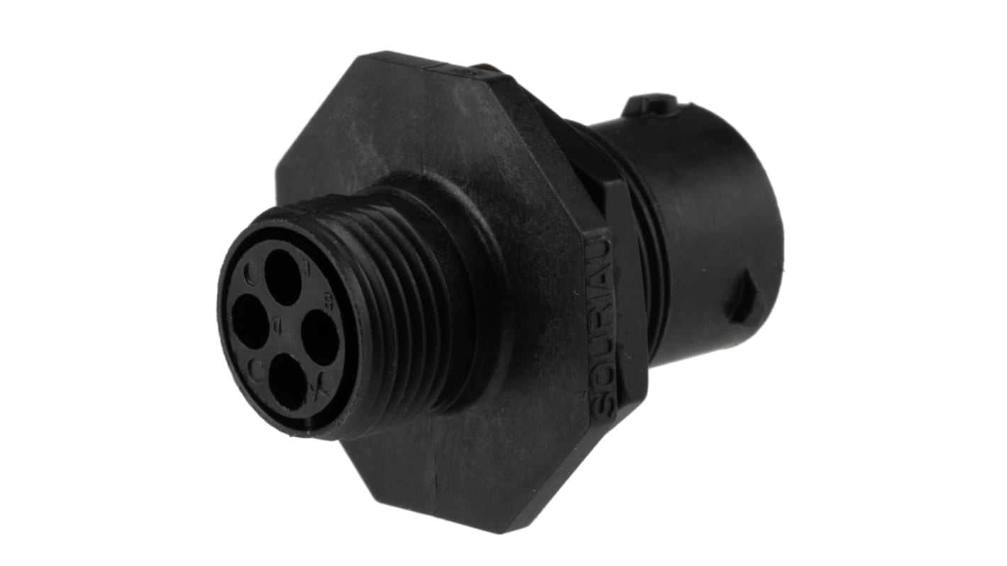 Souriau Sunbank by Eaton Circular Connector, 4 Contacts, Panel Mount, Plug, Male, IP68, IP69K, UTS Series