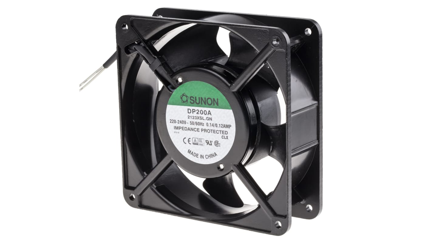 Sunon 交流轴流风机, 230 V 交流电源, 161.4m³/h, 21W, 最大120mA, 3100rpm, 120 x 120 x 38mm, DP系列