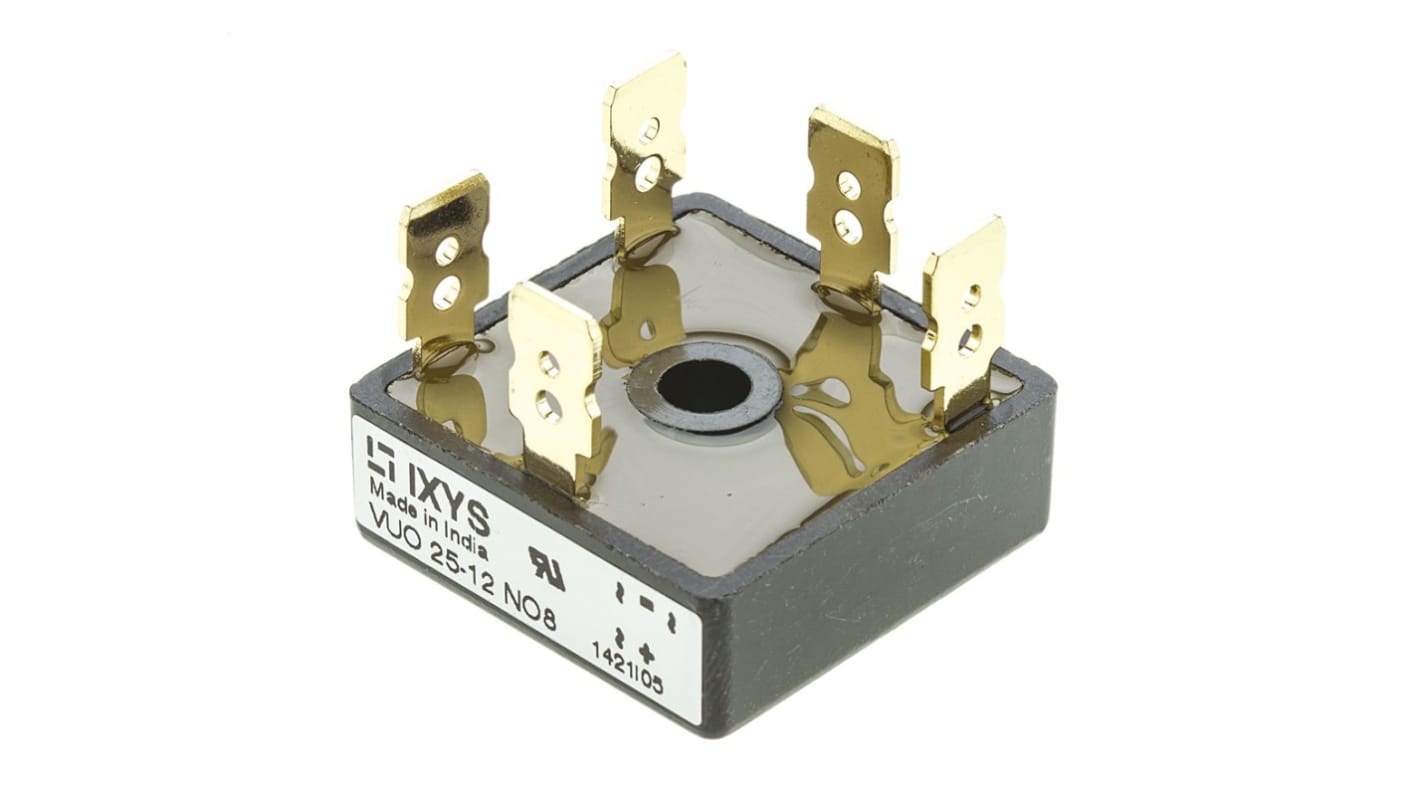 IXYS 三相整流桥模块, 硅结型, 25A, 1200V, 5针, FO B B, 螺钉安装, -40 °C→+150 °C