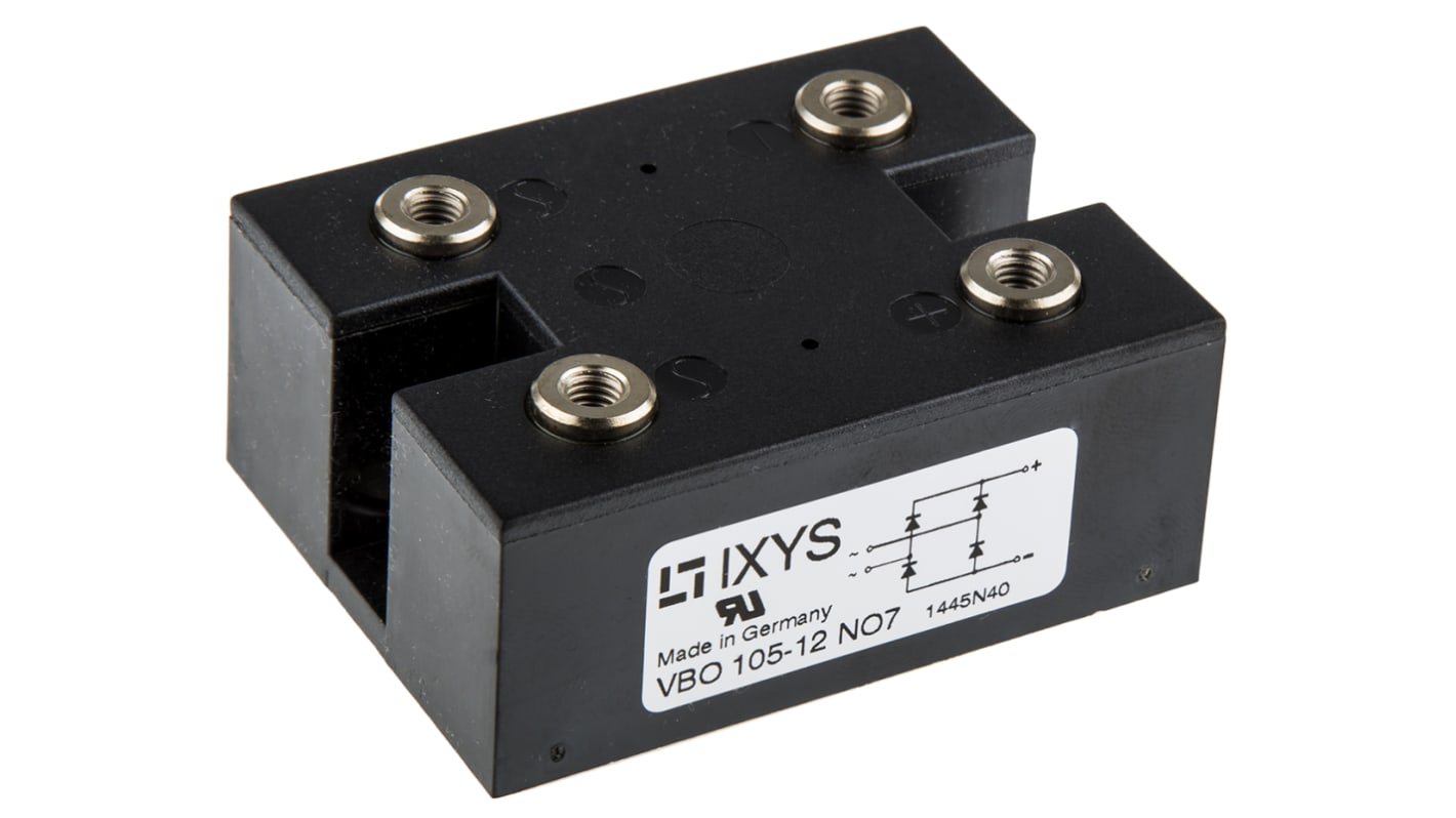 IXYS Bridge Rectifier Module, 107A, 1200V, 4-Pin