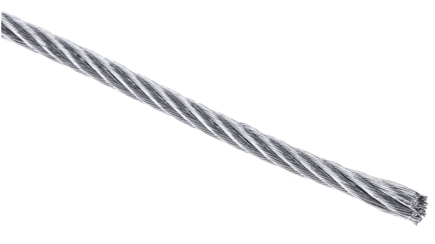 RS PRO Galvanised Metal Wire Rope, 75m