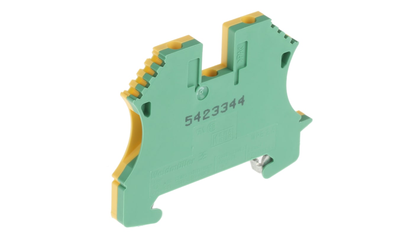 Morsettiera di terra Weidmuller, 2 vie, 30 → 12 AWG, WPE 2.5