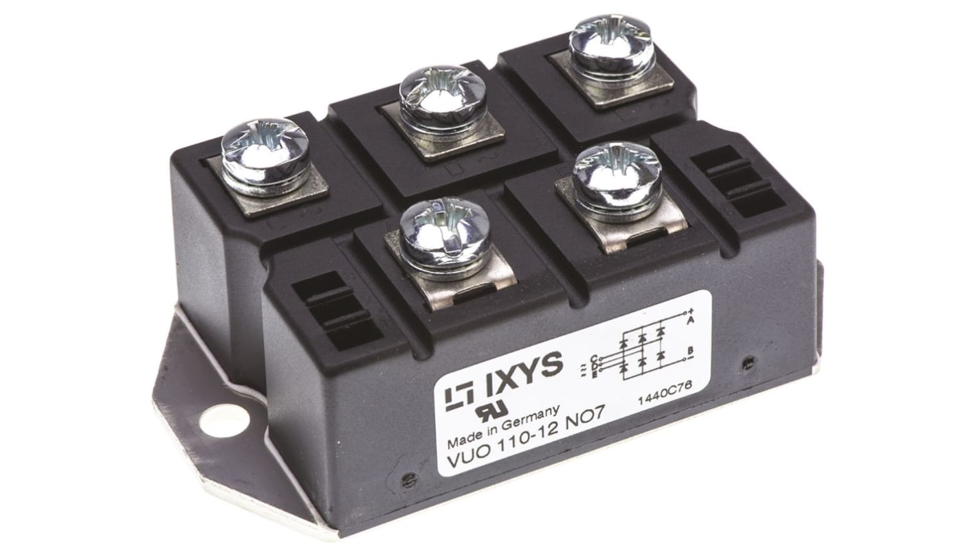 IXYS 三相整流桥模块, 硅结型, 127A, 1200V, 5针, PWS E 1, 面板安装, -40 °C→+150 °C
