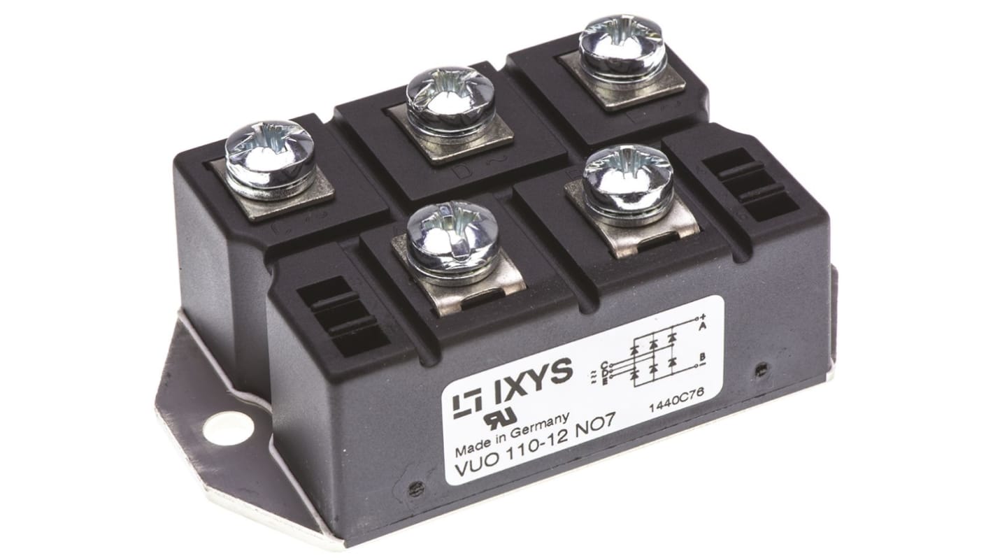 IXYS Bridge Rectifier Module, 127A, 1200V, 3-phase, 5-Pin