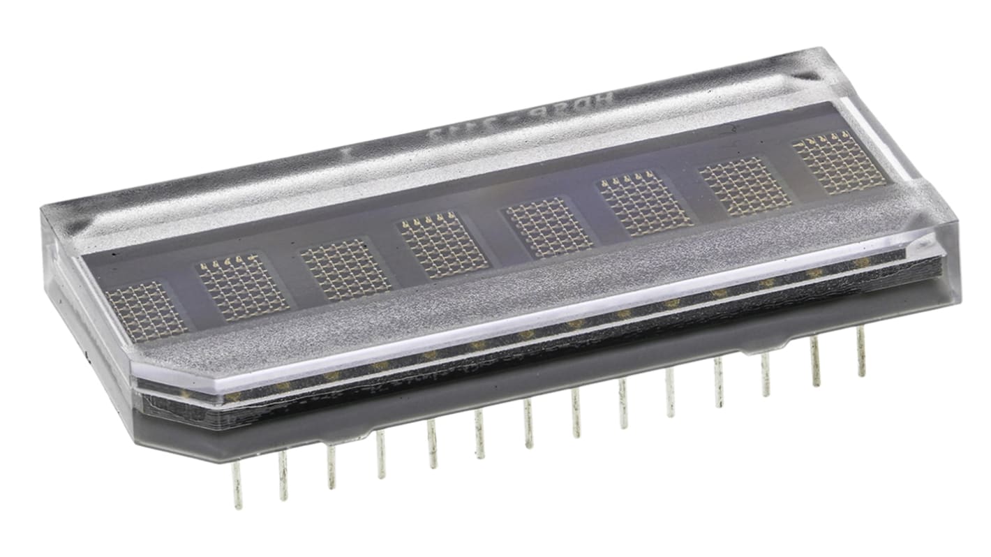 HDSP-2112 Broadcom 8 Digit Dot Matrix LED Display, 7 x 5 Dot Matrix Red 7.5 mcd 4.8mm
