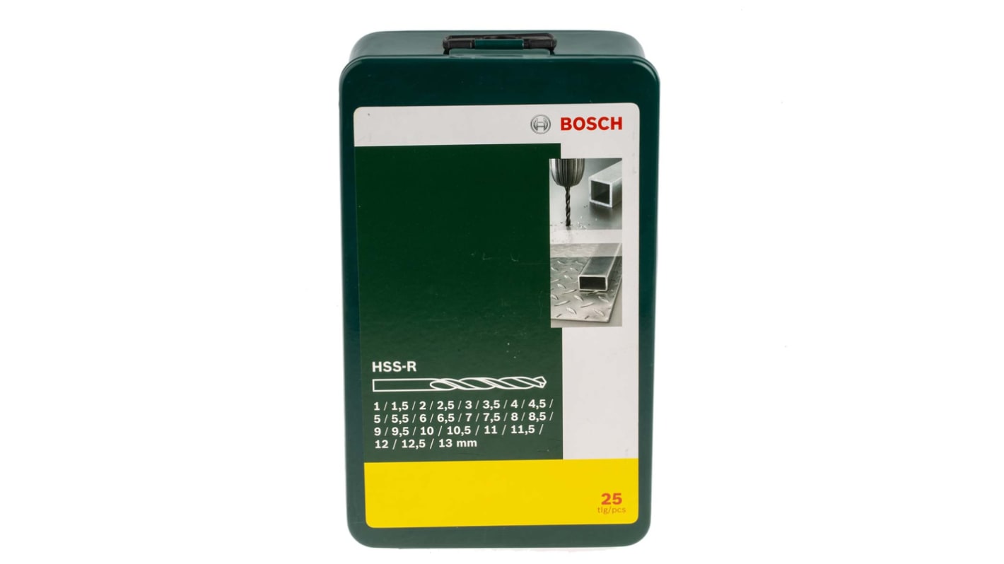 Juego de brocas helicoidales Bosch, HSS-R, de 25 piezas de 1mm → 13mm