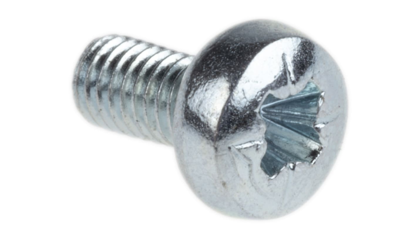 RS PRO Pozi Pan Steel Machine Screws DIN 7985, M3x6mm