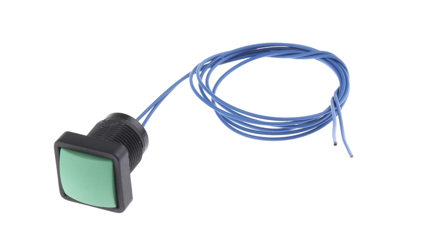 ITW Switches 49-59 Series Push Button Switch, Momentary, Panel Mount, 16mm Cutout, SPST, Clear LED, 250V ac, IP67