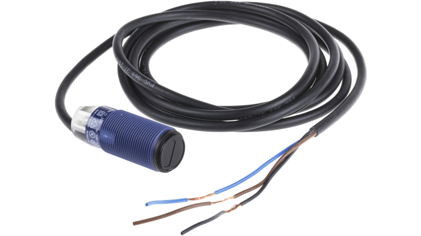 Telemecanique Sensors Retroreflective Photoelectric Sensor, Barrel Sensor, 4 m Detection Range