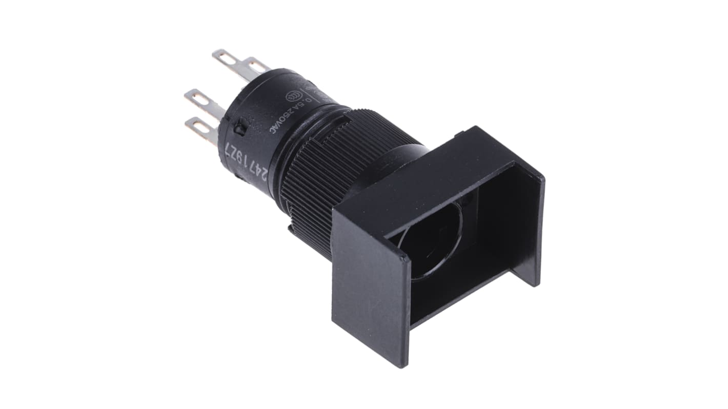 Omron Illuminated Push Button Switch, Latching, Panel Mount, 12mm Cutout, SPST, 250V ac, IP40