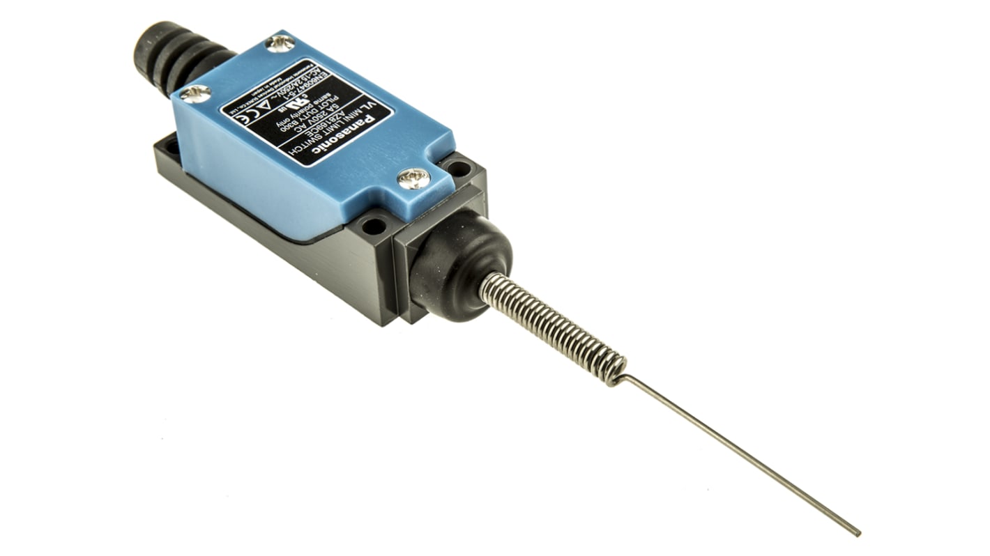 Panasonic AZ8 Series Coil Spring Limit Switch, NO/NC, IP64, DPST, 250V ac Max, 5A Max