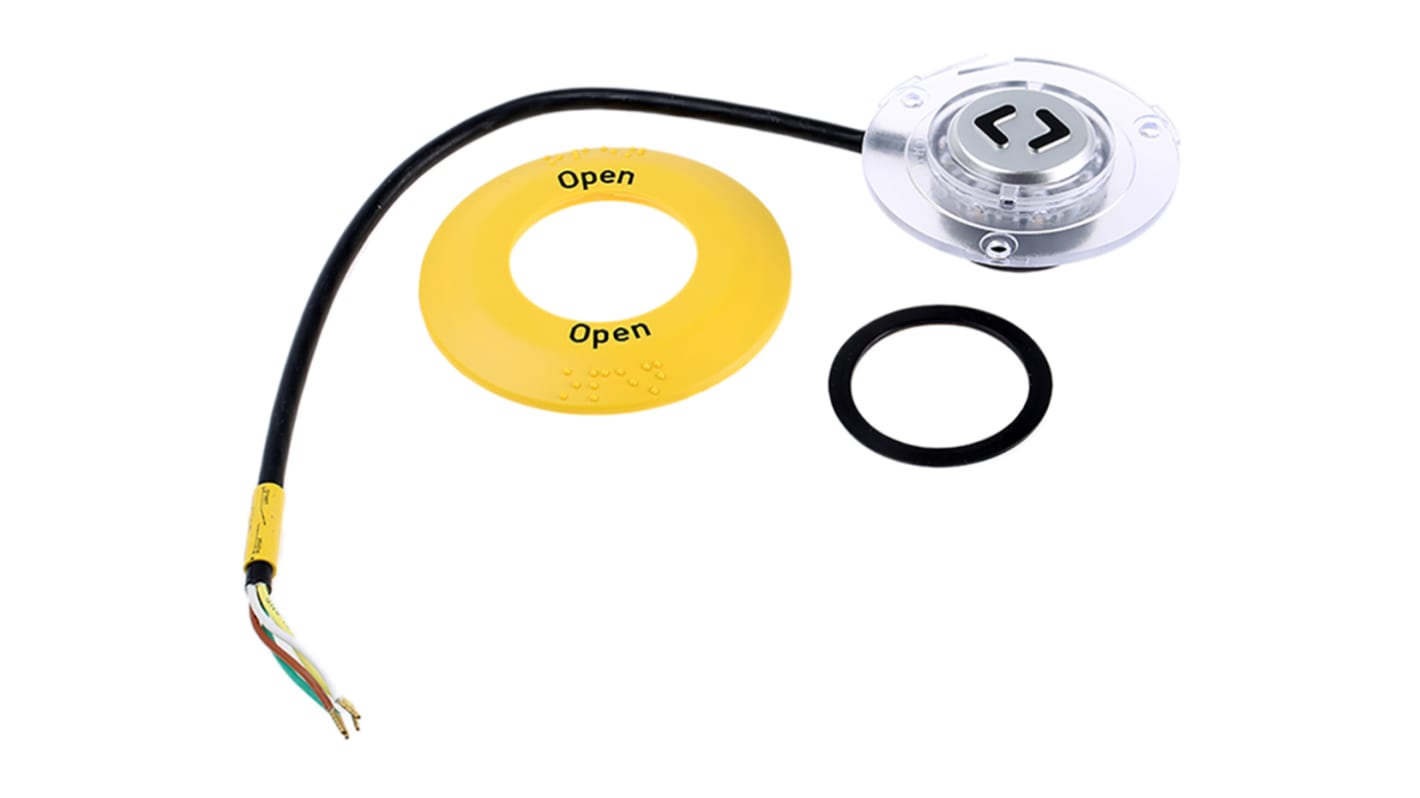 EAO Illuminated Push Button Switch, Momentary, Panel Mount, SPST, Yellow LED, IP65, IP67