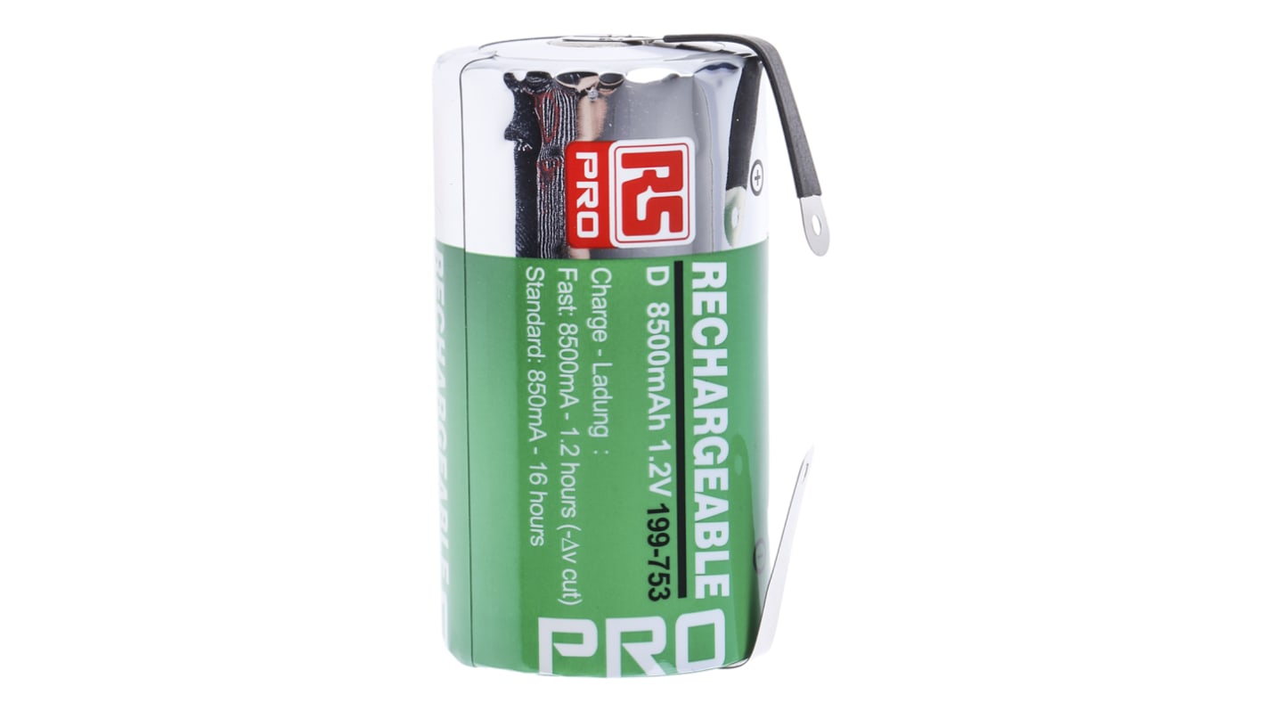 RS PRO RS PRO NiMH Rechargeable D Battery, 8.5Ah