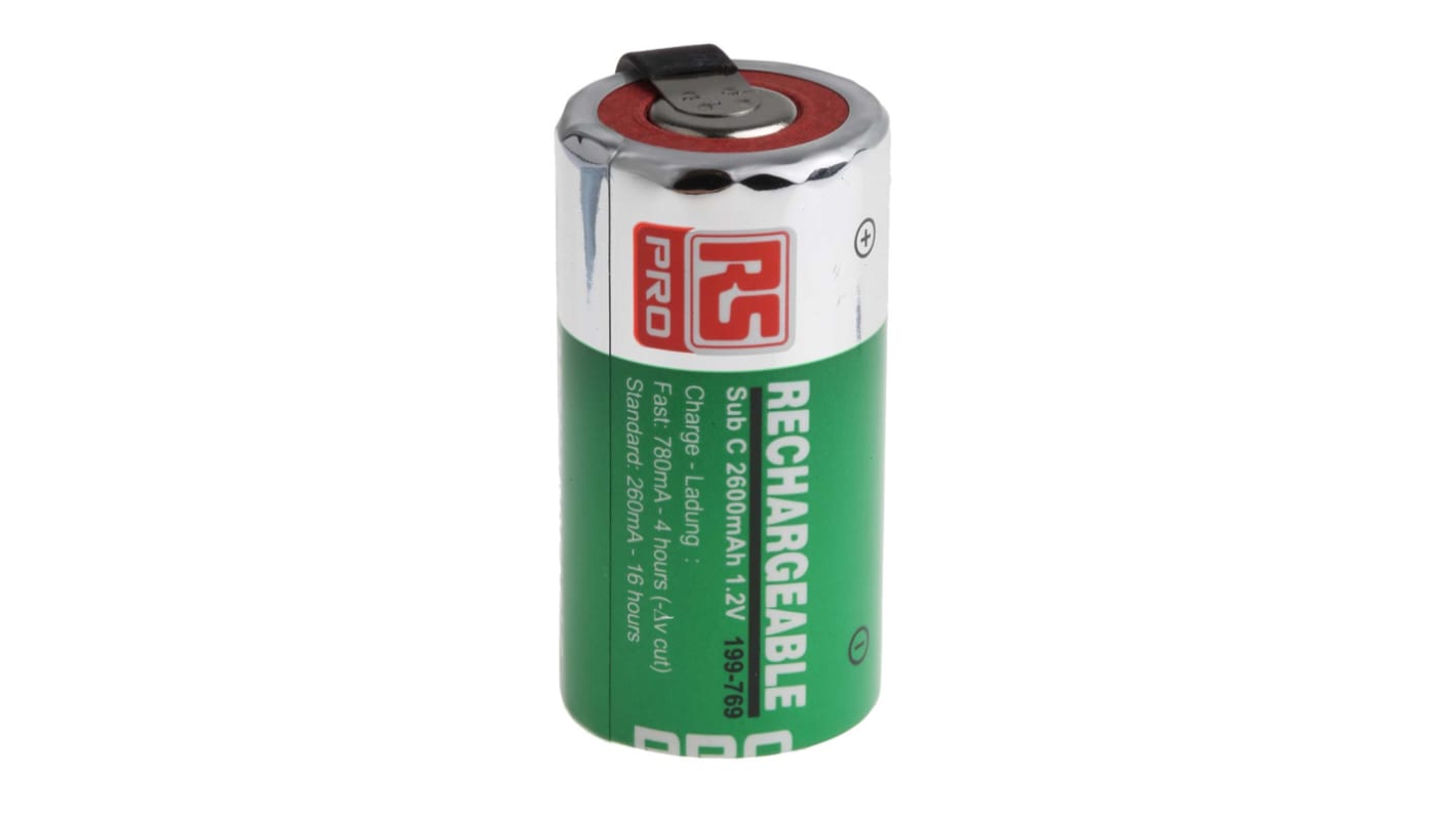 RS PRO RS PRO, 1.2V, SC, NiMH Rechargeable Battery, 2.6Ah