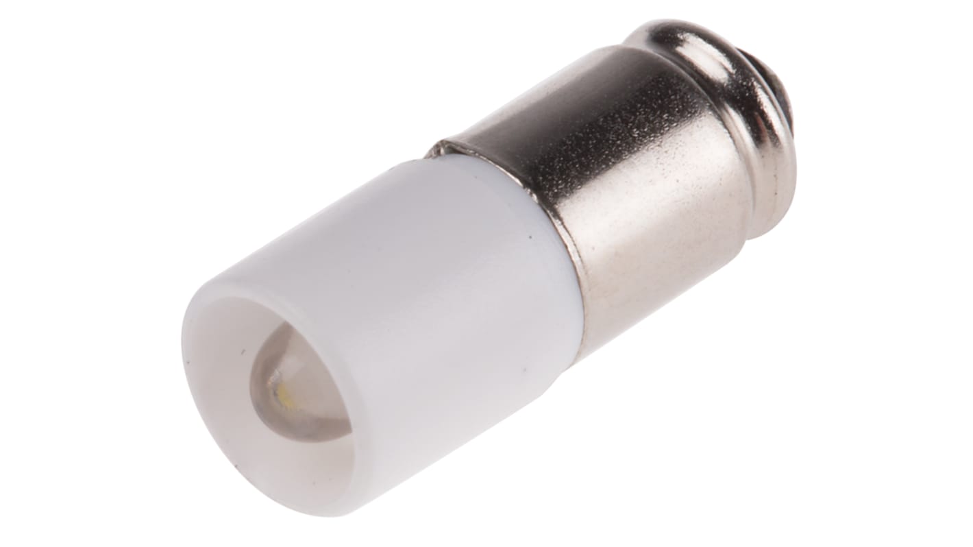 RS PRO LED指示灯泡, 白色, 小型槽灯座, Φ6mm, 16mm长, 12V 交流/直流, 14mA, 2070mcd