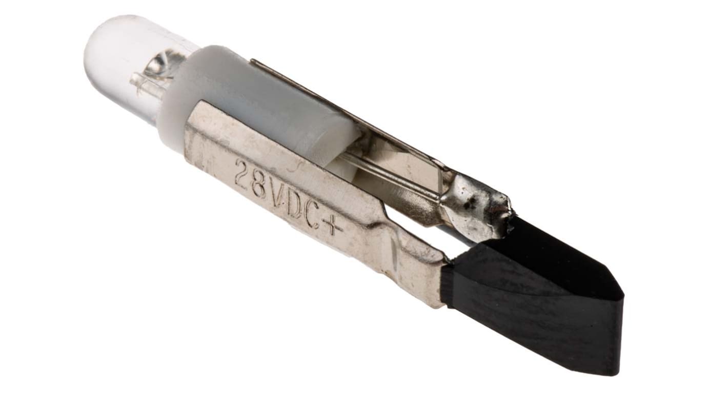 RS PRO White LED Indicator Lamp, 28V, Telephone Slide Base, 5.5mm Diameter, 1500mcd