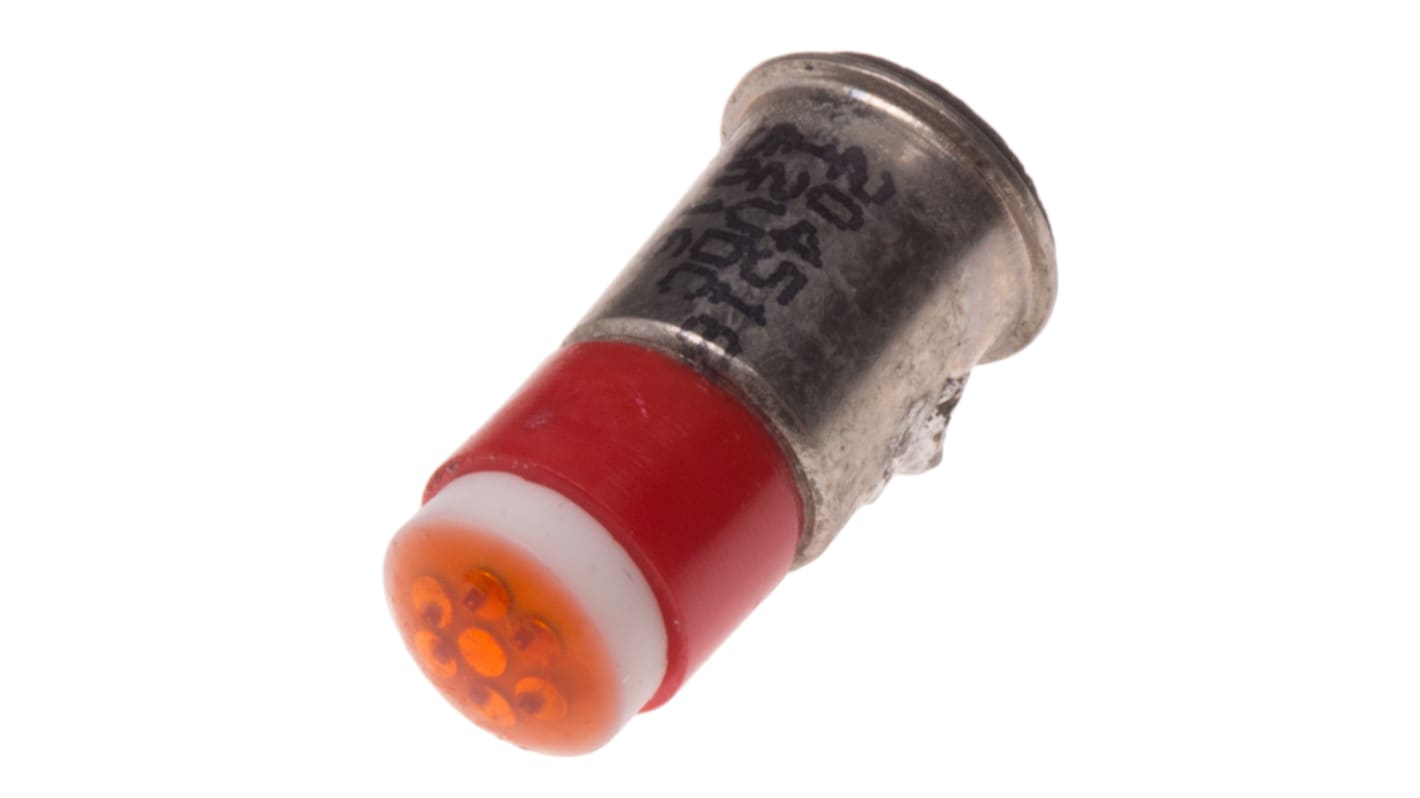 RS PRO LED指示灯泡, 红色, 小型法兰灯座, Φ6mm, 15.25mm长, 12V 直流, 30mA, 40mcd