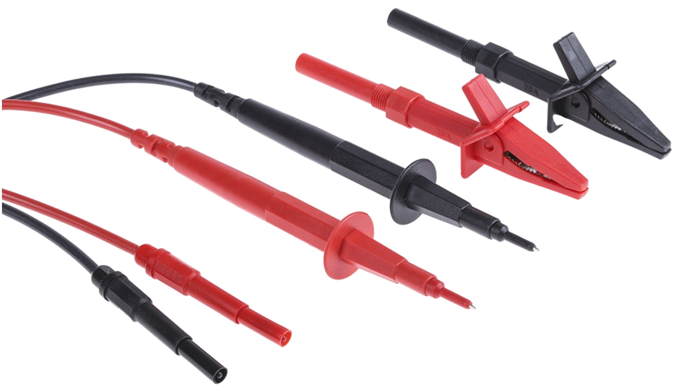 RS PRO Multimeter-Messleitungen mit Stecker gerade, CAT III 1000V