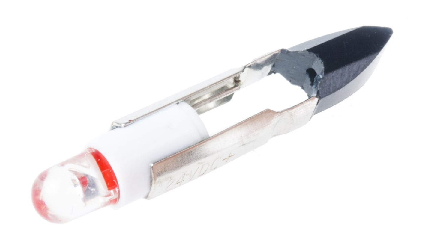 RS PRO LED指示灯泡, 红色, Φ5.5mm, 29.5mm长, 24V 交流/直流, 250mcd