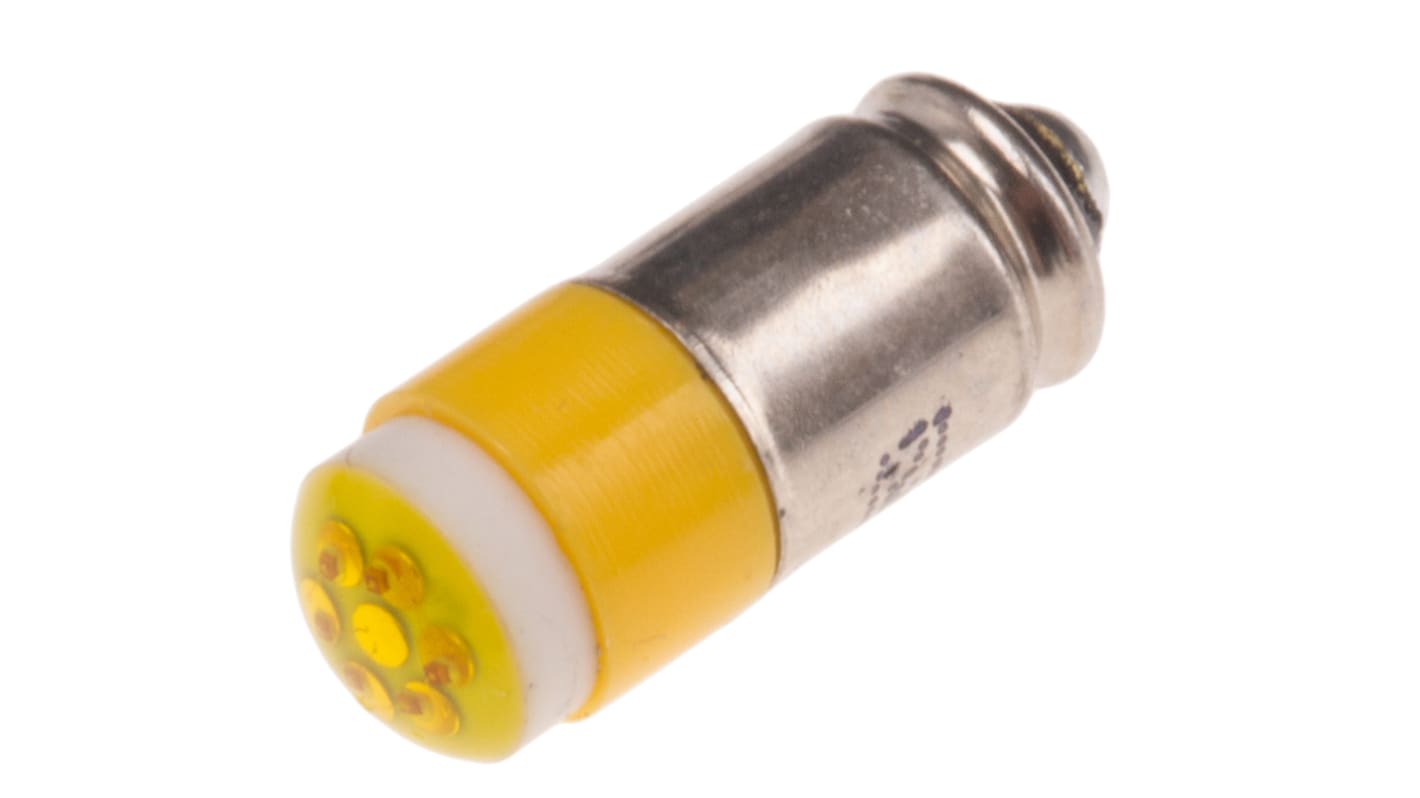 RS PRO Yellow LED Indicator Lamp, 12V dc, Midget Groove Base, 6mm Diameter, 45mcd