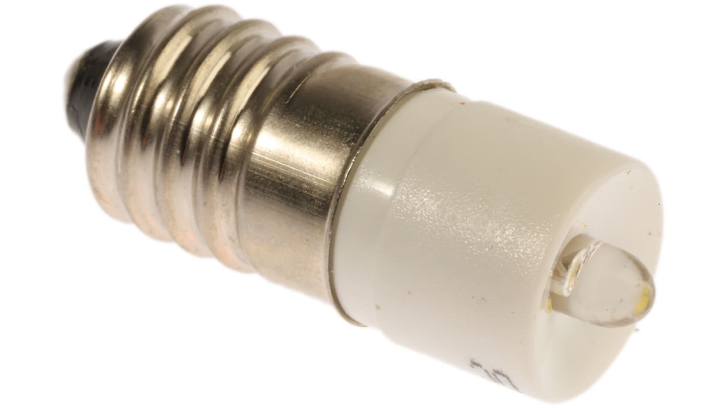 Lampada per indicatori RS PRO, lunga 25.25mm, Ø 10mm, 28V ca/cc, luce color Bianco, 2070mcd, Chip singolo da 100000h