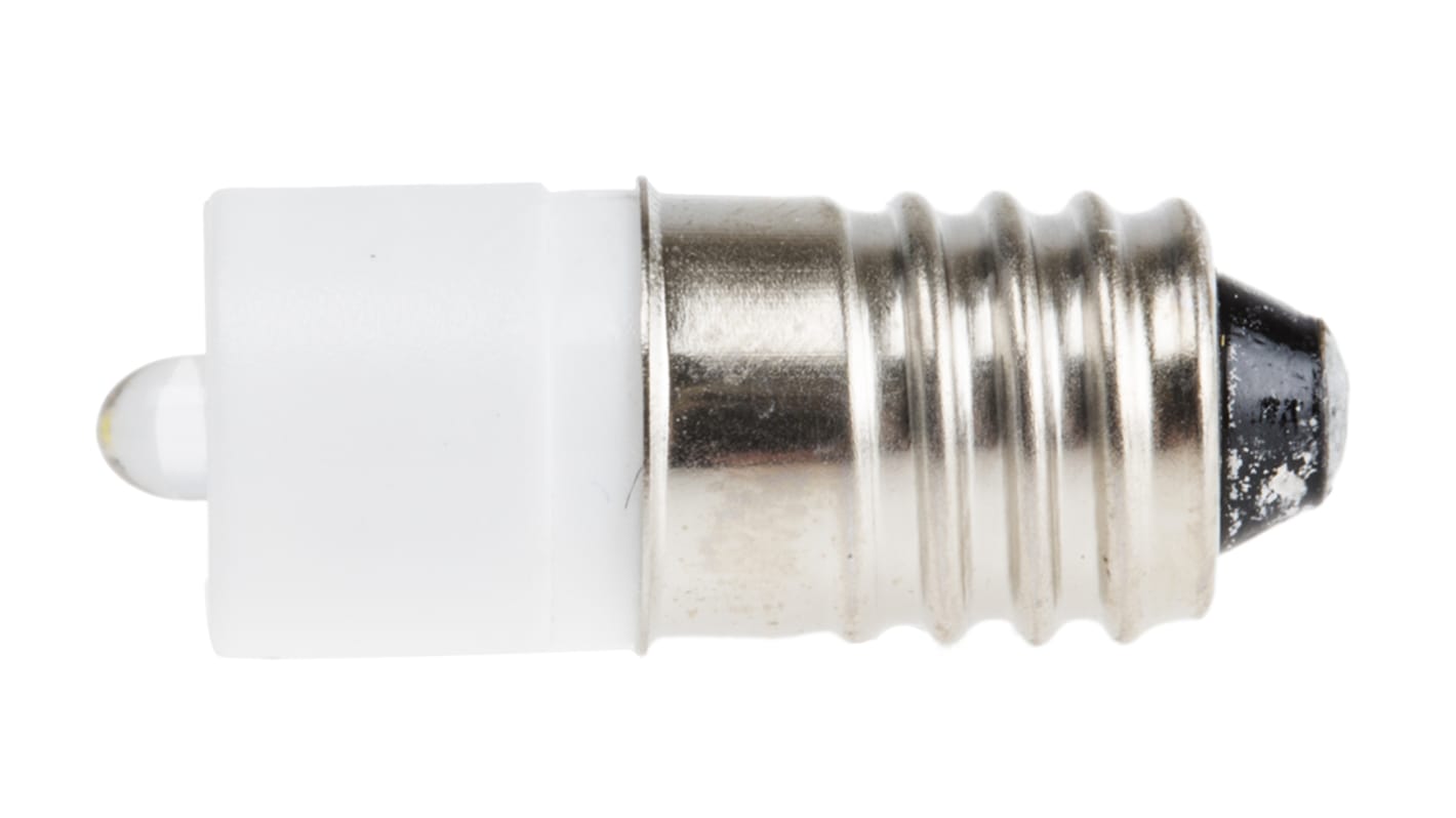 RS PRO White LED Indicator Lamp, 60V ac/dc, E10 Base, 10mm Diameter, 200mcd