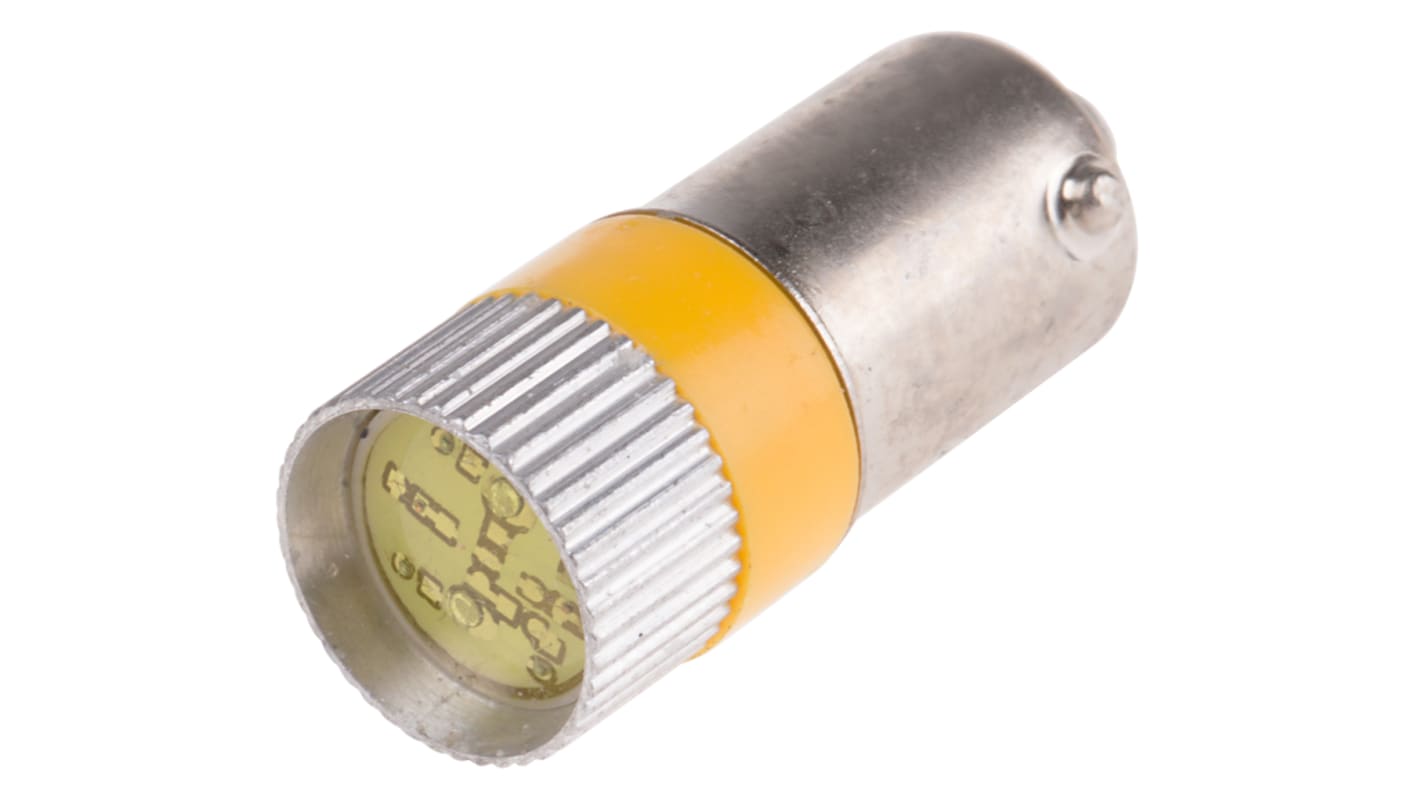 Signallampe, Gul, sokkel: BA9s, Multichip, Diameter: 10mm, 28V dc
