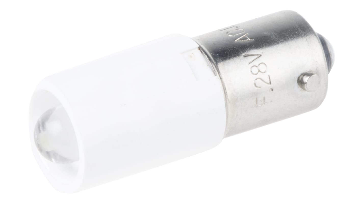 RS PRO White LED Indicator Lamp, 28V ac/dc, BA9s Base, 10mm Diameter, 2070mcd