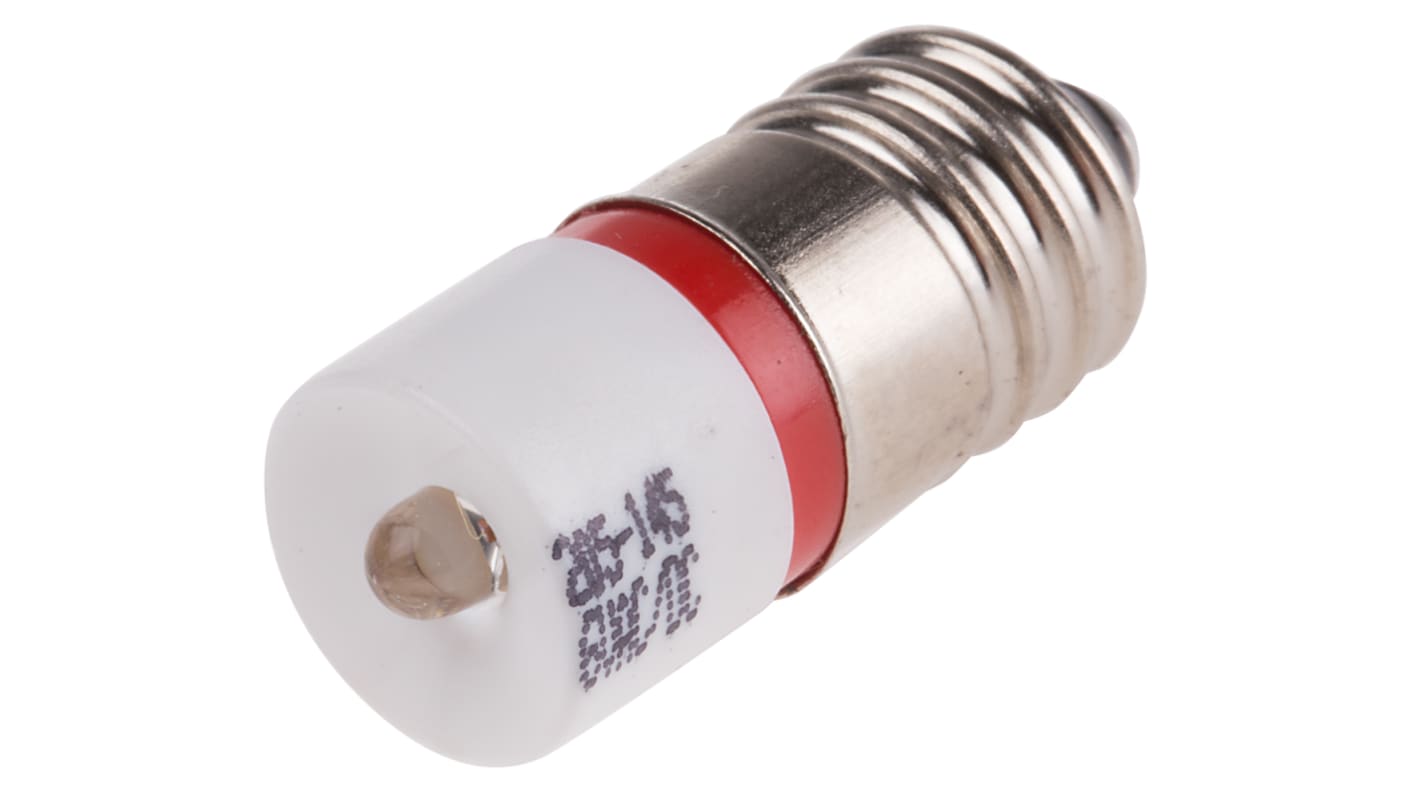 RS PRO Red LED Indicator Lamp, 6V ac/dc, E10 Base, 10mm Diameter, 1750mcd