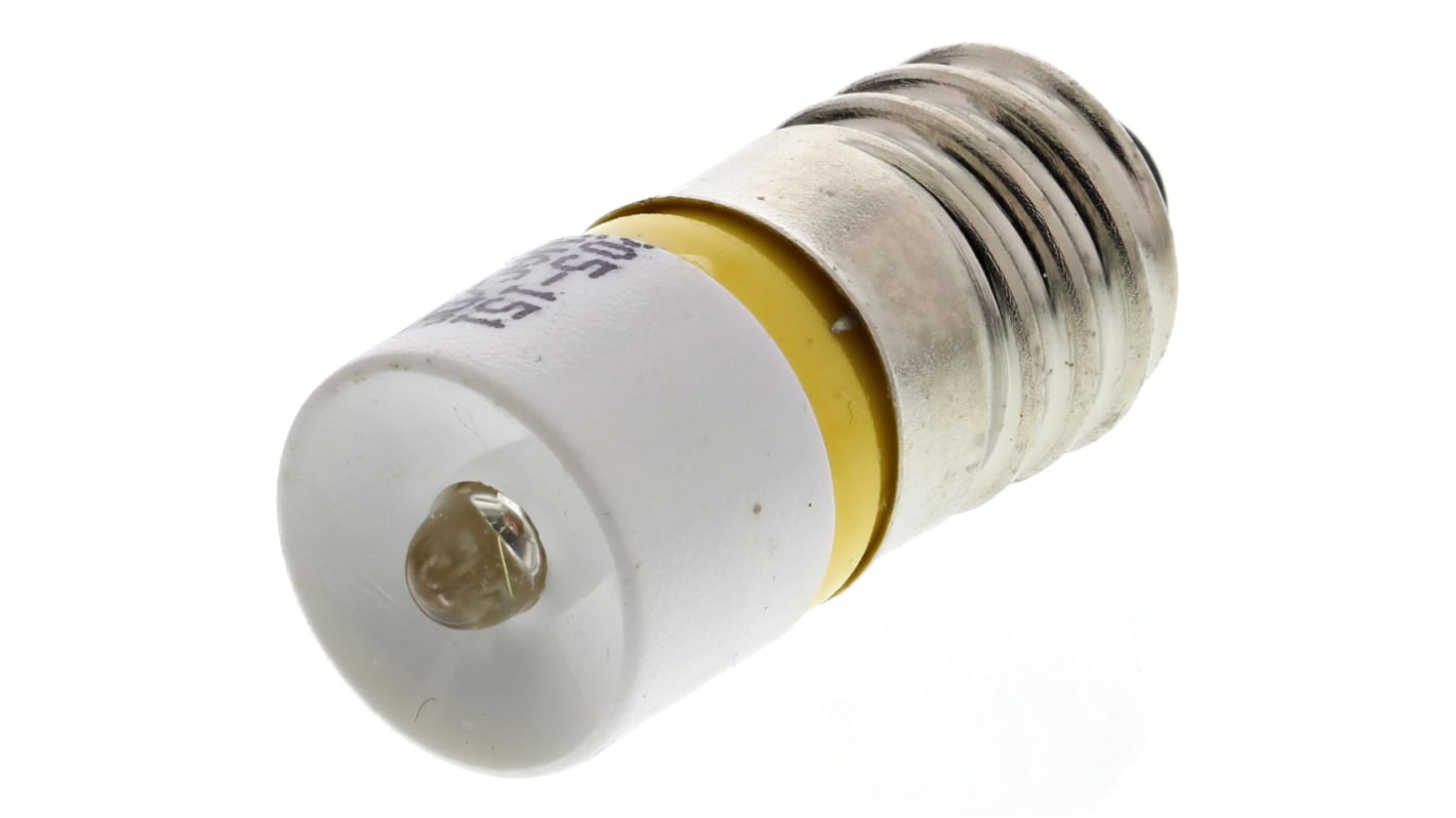 RS PRO Yellow LED Indicator Lamp, 6V ac/dc, E10 Base, 10mm Diameter, 630mcd