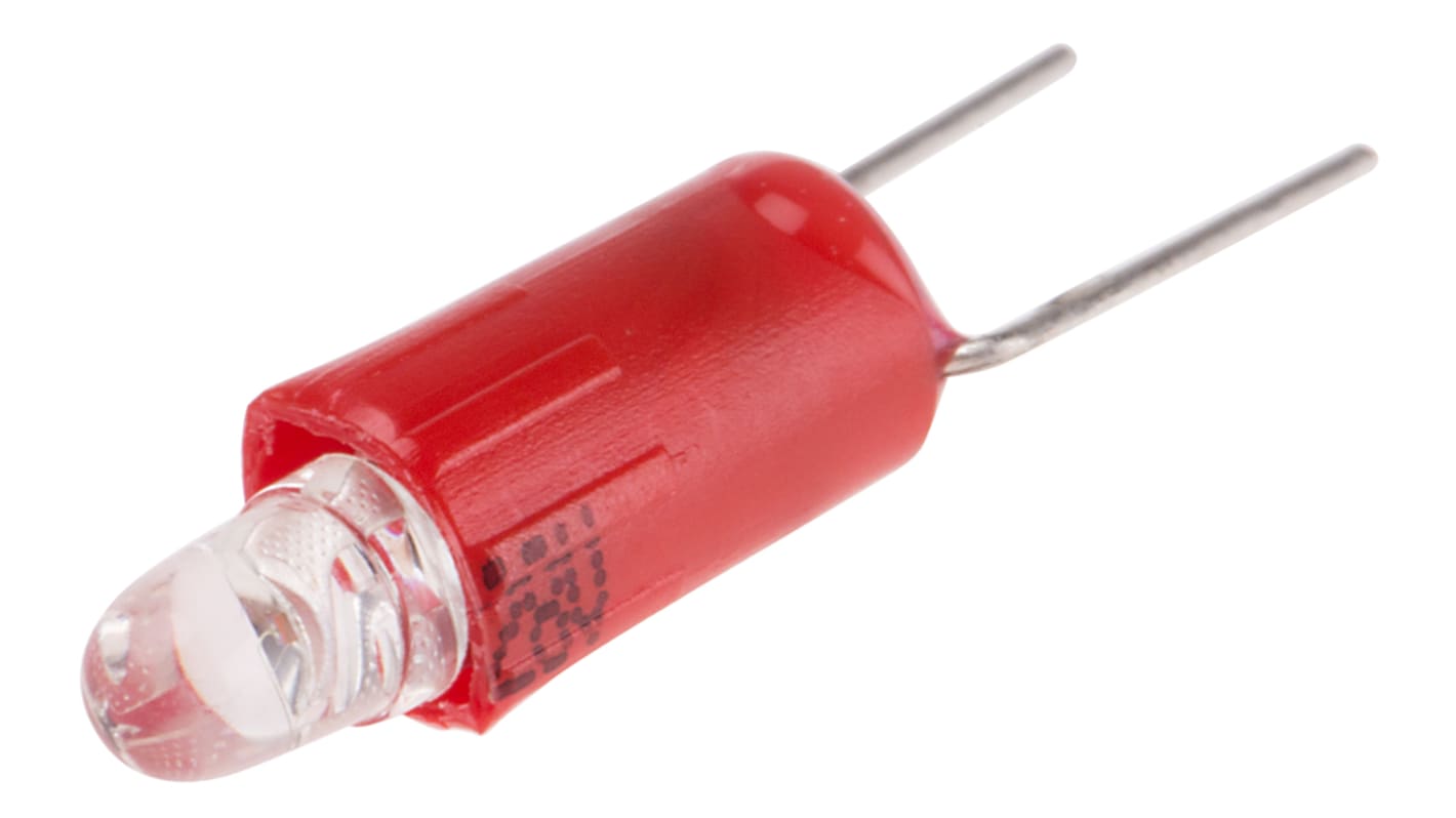 Lampada per indicatori RS PRO, lunga 17mm, Ø 4.25mm, 28V ca/cc, luce color Rosso, 85mcd, Chip singolo, lampada 3 mm da