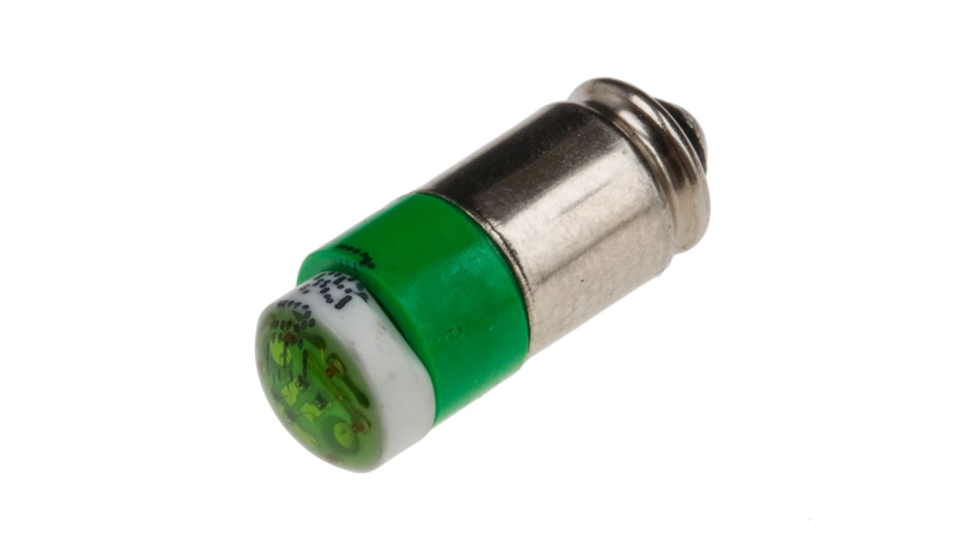 RS PRO Green LED Indicator Lamp, 28V ac/dc, Midget Groove Base, 6mm Diameter, 35mcd