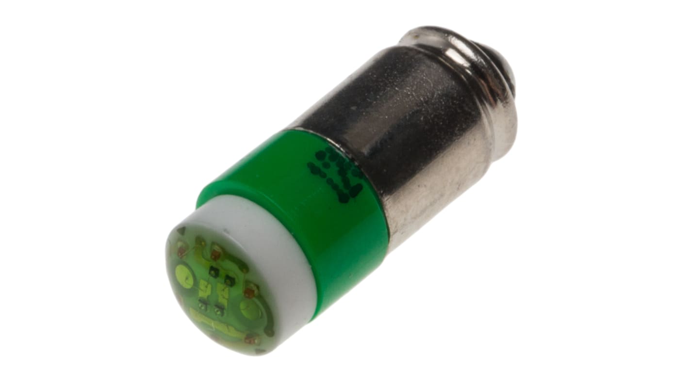 RS PRO Green LED Indicator Lamp, 12V ac/dc, Midget Groove Base, 6mm Diameter, 35mcd