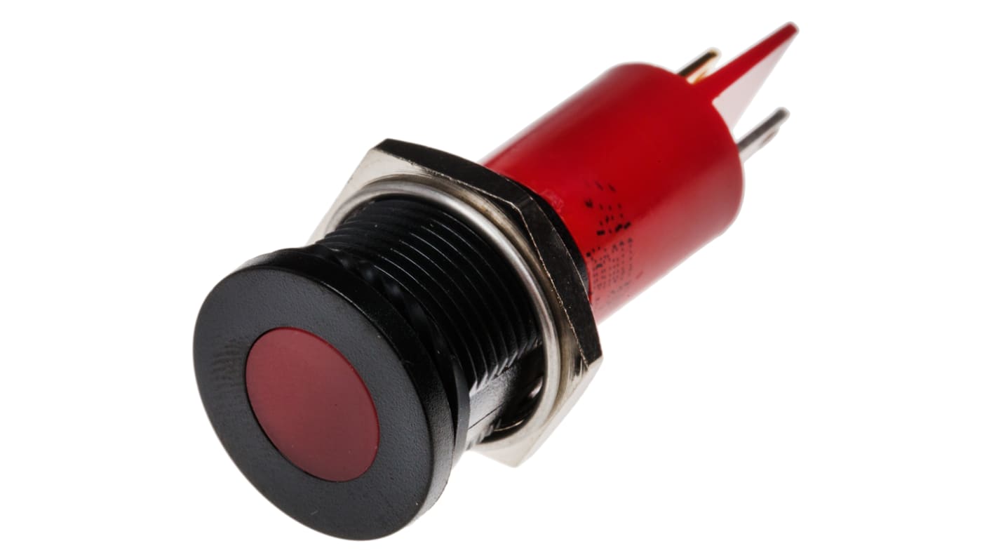 RS PRO Red Indicator, 110V ac, 16mm Mounting Hole Size, Solder Tab Termination, IP67