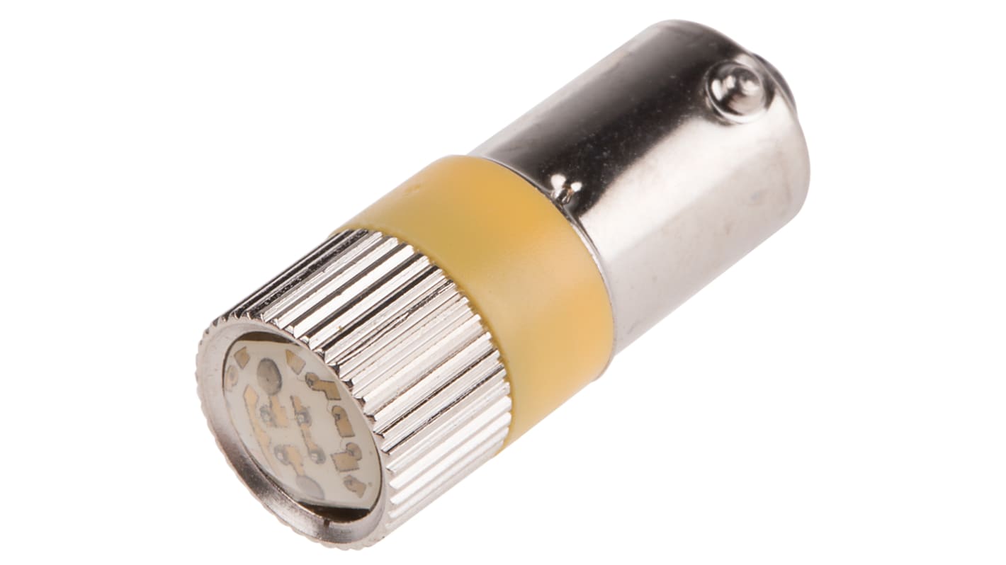 Signallampe, Gul, sokkel: BA9s, Multichip, Diameter: 10mm, 12V ac/dc