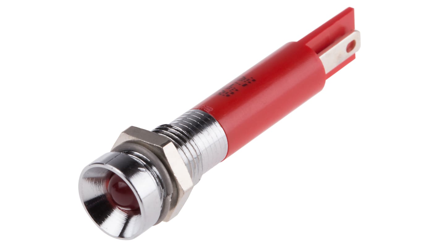 Voyant LED lumineux  Rouge RS PRO, dia. 8mm, 12V c.a.