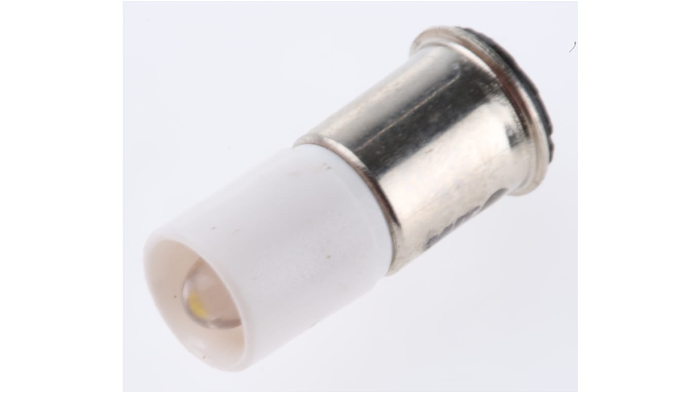 Lampka kontrolna Biały 24V dc Miniaturowe złącze kołnierzowe LED średnica 6mm długość 15.5mm