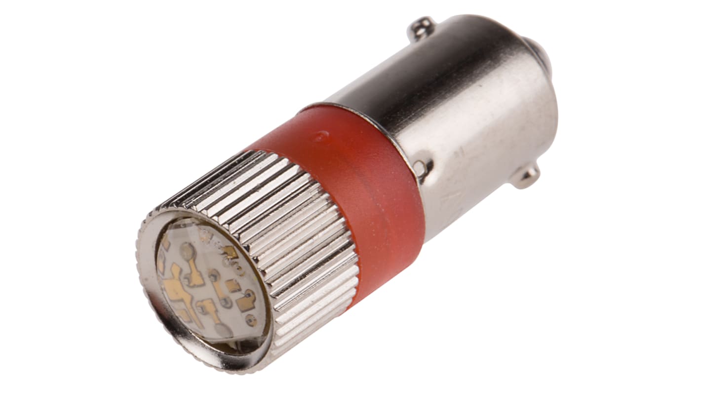 RS PRO Red LED Indicator Lamp, 6V ac, BA9s Base, 10mm Diameter, 110mcd