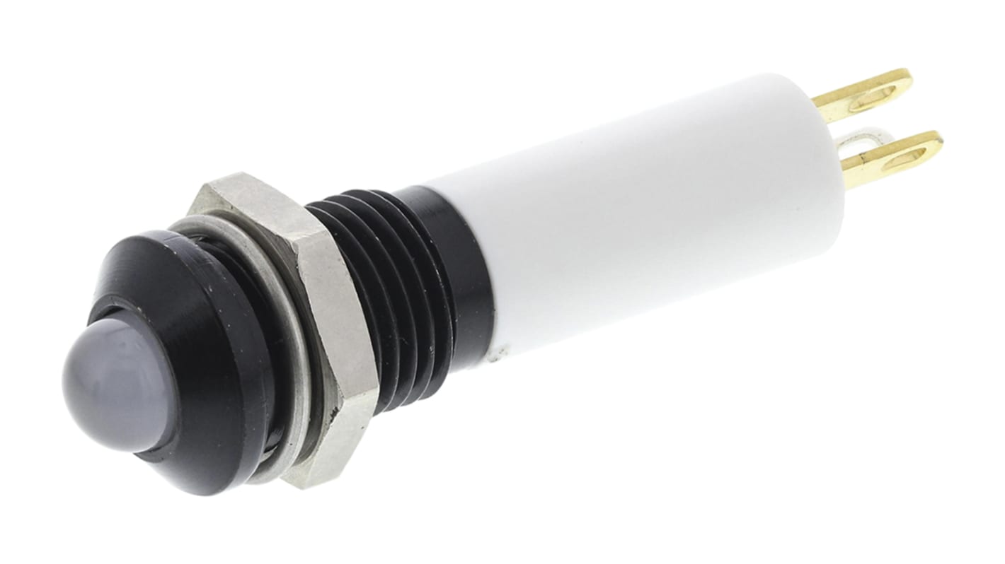 RS PRO Green, Red, Yellow Panel Mount Indicator, 12V dc, 8mm Mounting Hole Size, Solder Tab Termination, IP67