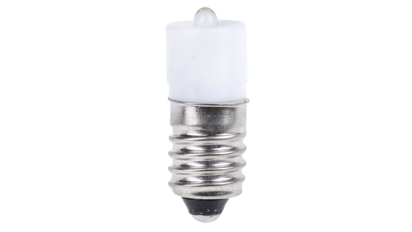 Lampada per indicatori RS PRO, lunga 25.25mm, Ø 10mm, 6V ca/cc, luce color Bianco, 2070mcd, Chip singolo da 100000h con